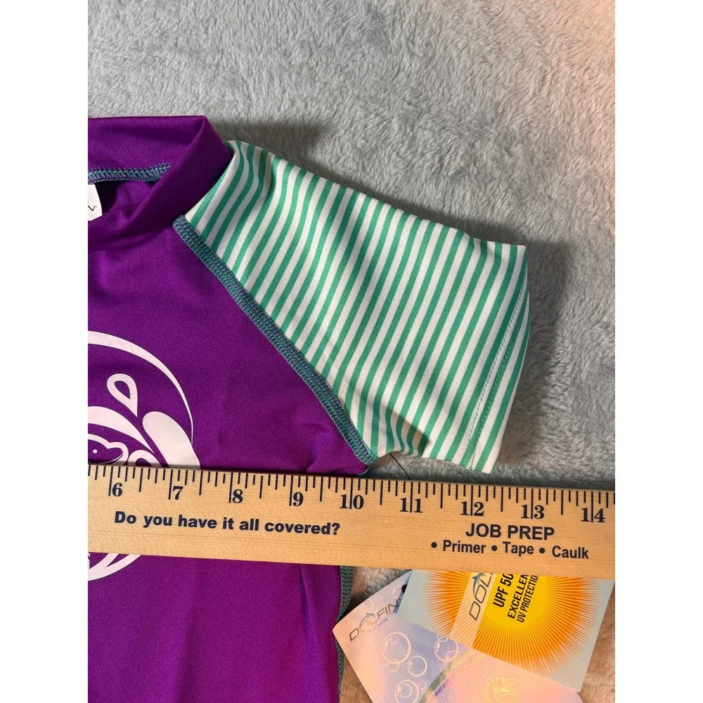 Little Dolfins Size 2T Purple‎ Mint Rash Guard Swim Shirt